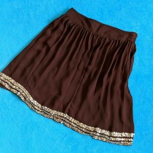 Central Park West A-Line skirt Silver Sequins #99